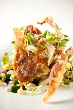 soft shell crab, Chef Chris Lee, Chris Lee, Chef Lee Plating